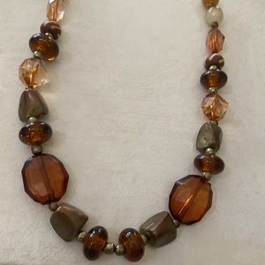 Beautiful Murano glass beads and smoky quartz necklace